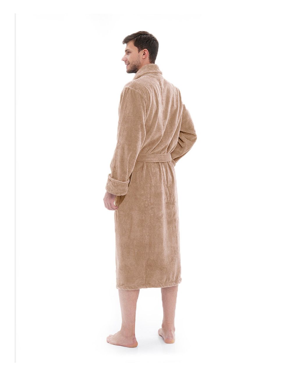 Халат мужской велюровый Solo Beige