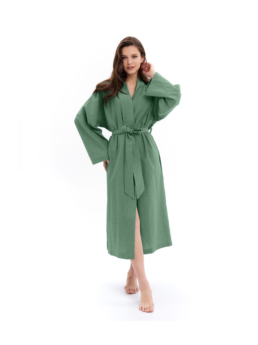 Банный Халат женский из хлопка Green melange