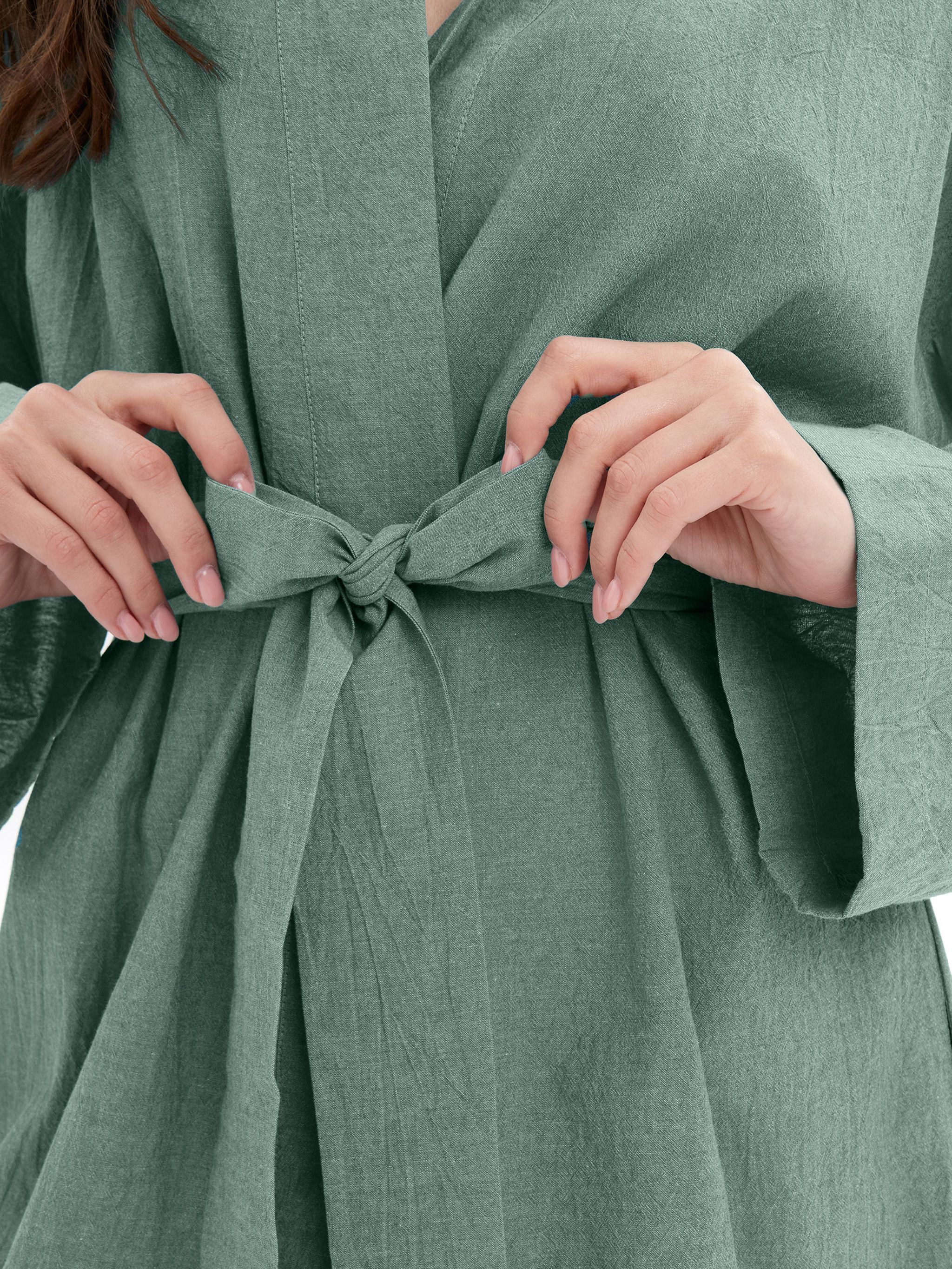 Банный Халат женский из хлопка Light-green melange