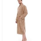 картинка Халат мужской велюровый Solo Beige магазин Одежда+ являющийся официальным дистрибьютором в России 