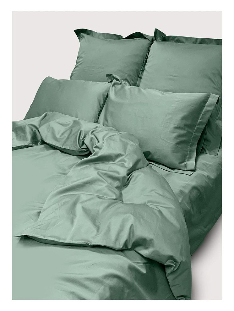 картинка Семейный комплект Minimalism Satin Green магазин Одежда+ являющийся официальным дистрибьютором в России 