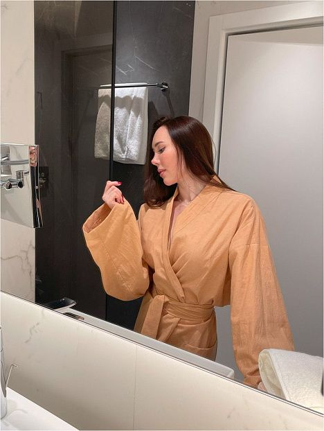 Халат женский из хлопка Ochre melange