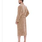 картинка Халат мужской велюровый Solo Beige магазин Одежда+ являющийся официальным дистрибьютором в России 