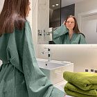 картинка Халат женский из хлопка Light-green melange магазин Одежда+ являющийся официальным дистрибьютором в России 