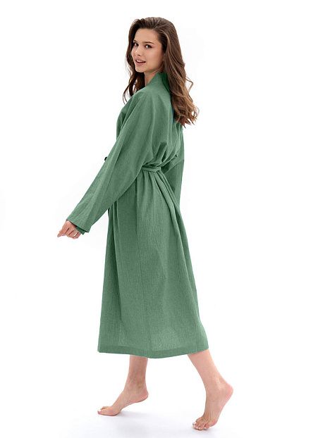Халат женский из хлопка Green melange