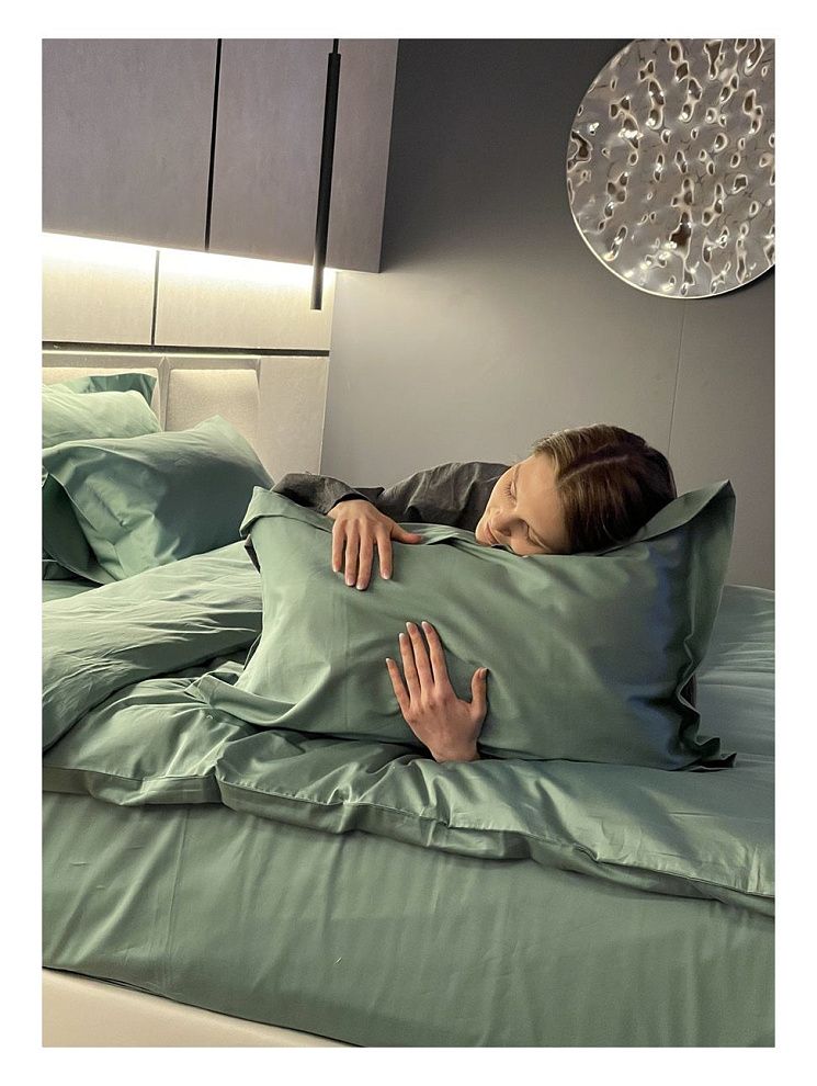 картинка Евро комплект Minimalism Satin Green магазин Одежда+ являющийся официальным дистрибьютором в России 