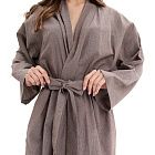картинка Халат женский из хлопка Browny melange магазин Одежда+ являющийся официальным дистрибьютором в России 