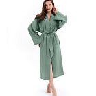 картинка Халат женский из хлопка Light-green melange магазин Одежда+ являющийся официальным дистрибьютором в России 