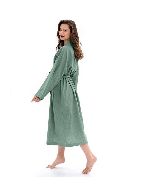 Халат женский из хлопка Light-green melange