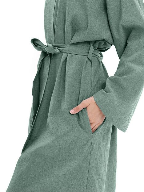 Халат женский из хлопка Light-green melange